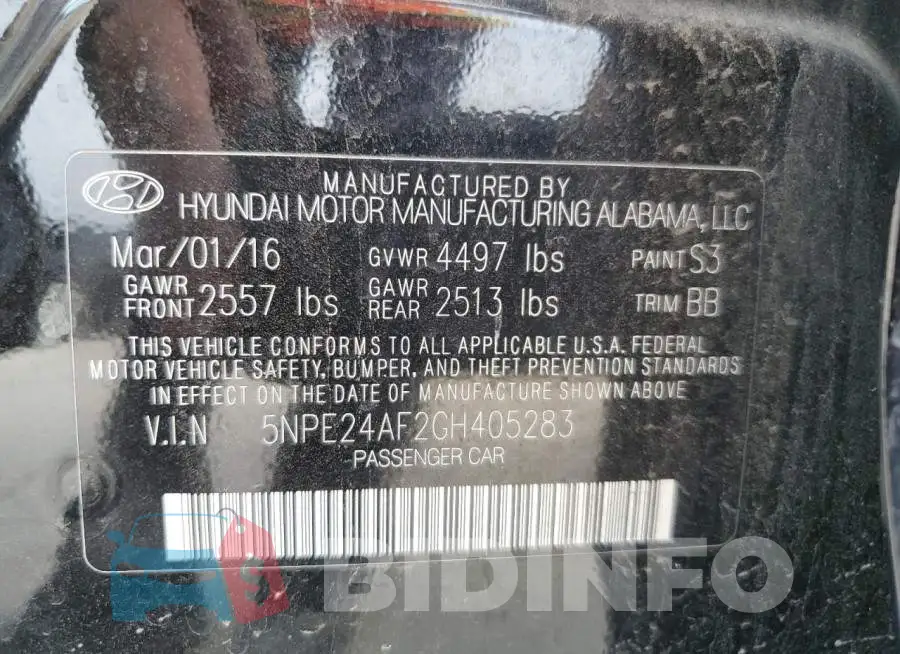 5NPE24AF2GH405283 Photo# 12