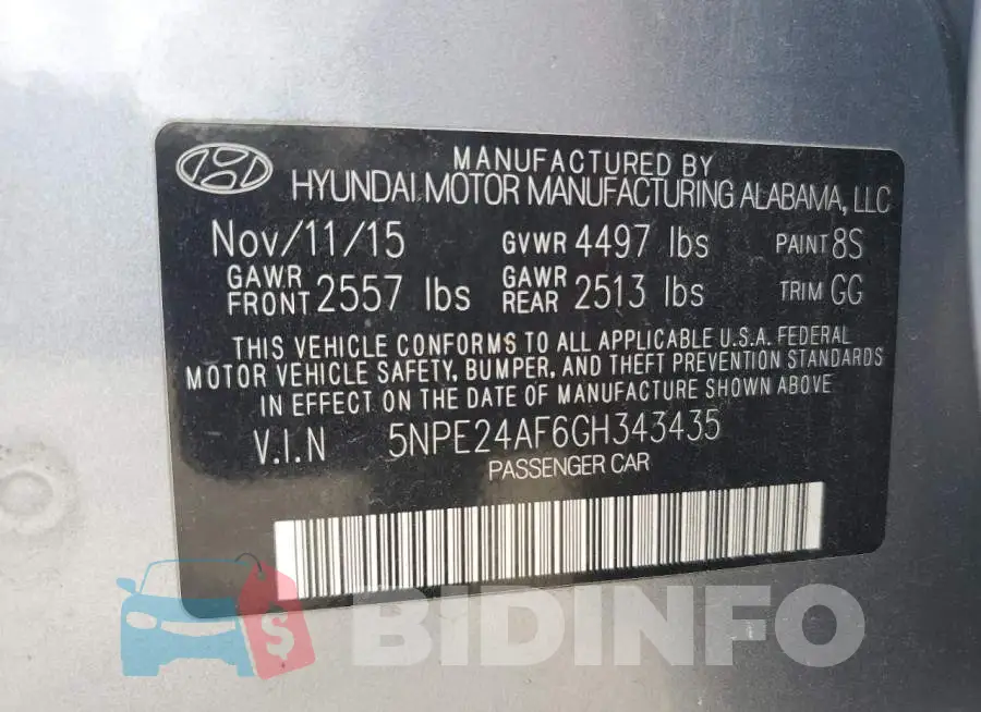 5NPE24AF6GH343435 Photo# 12