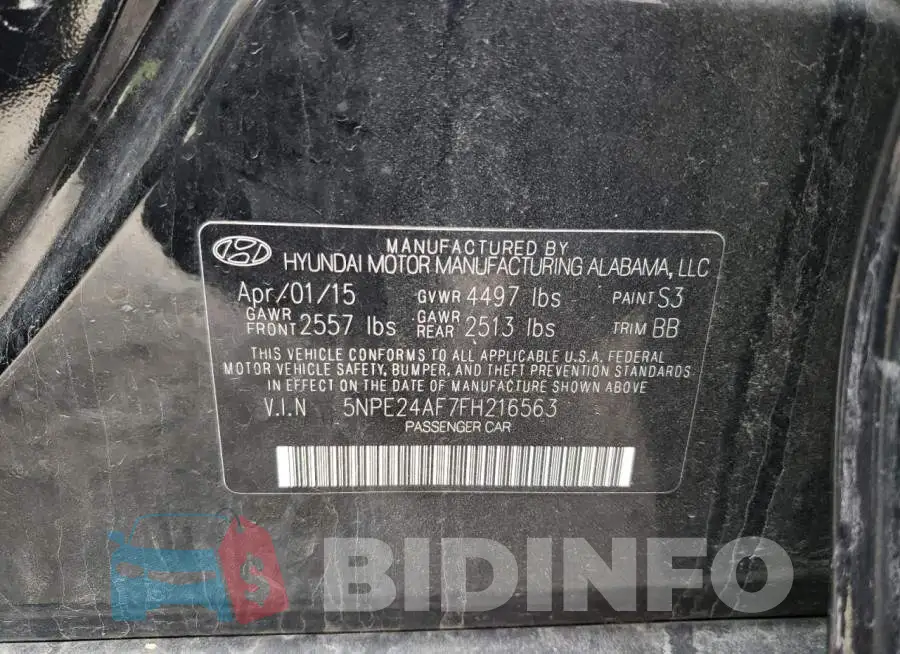 5NPE24AF7FH216563 Photo# 12