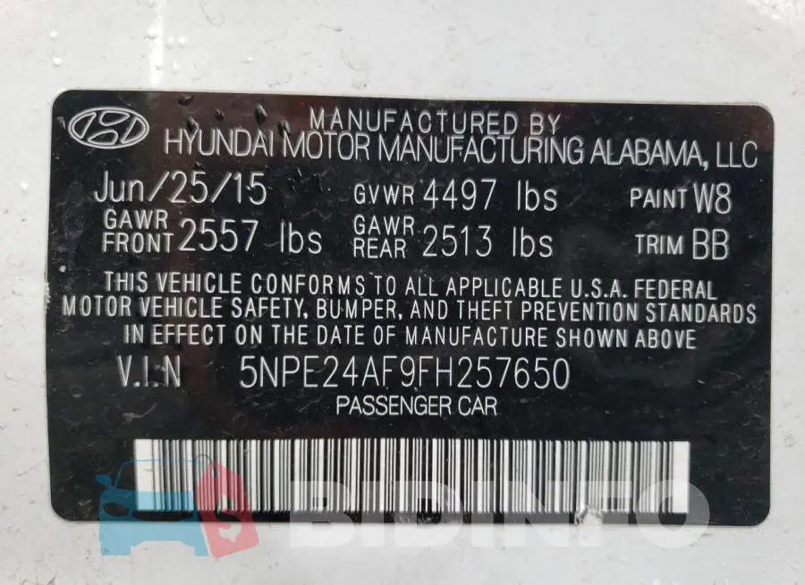 5NPE24AF9FH257650 Photo# 13