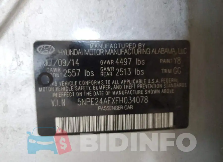 5NPE24AFXFH034078 Photo# 12