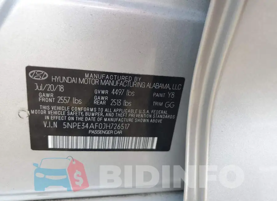 5NPE34AF0JH726517 Photo# 12