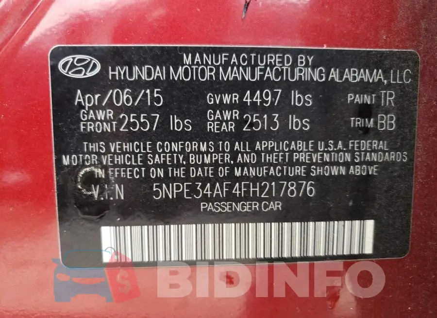 5NPE34AF4FH217876 Photo# 13