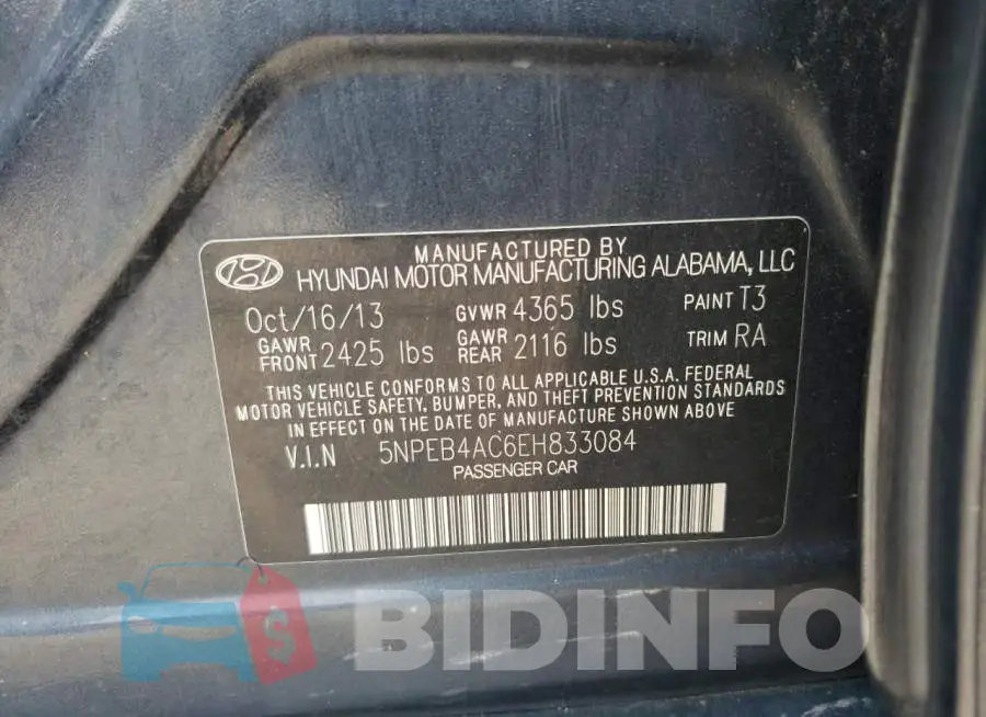 5NPEB4AC6EH833084 Photo# 12
