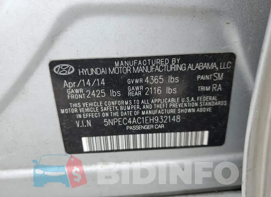 5NPEC4AC1EH932148 Photo# 12
