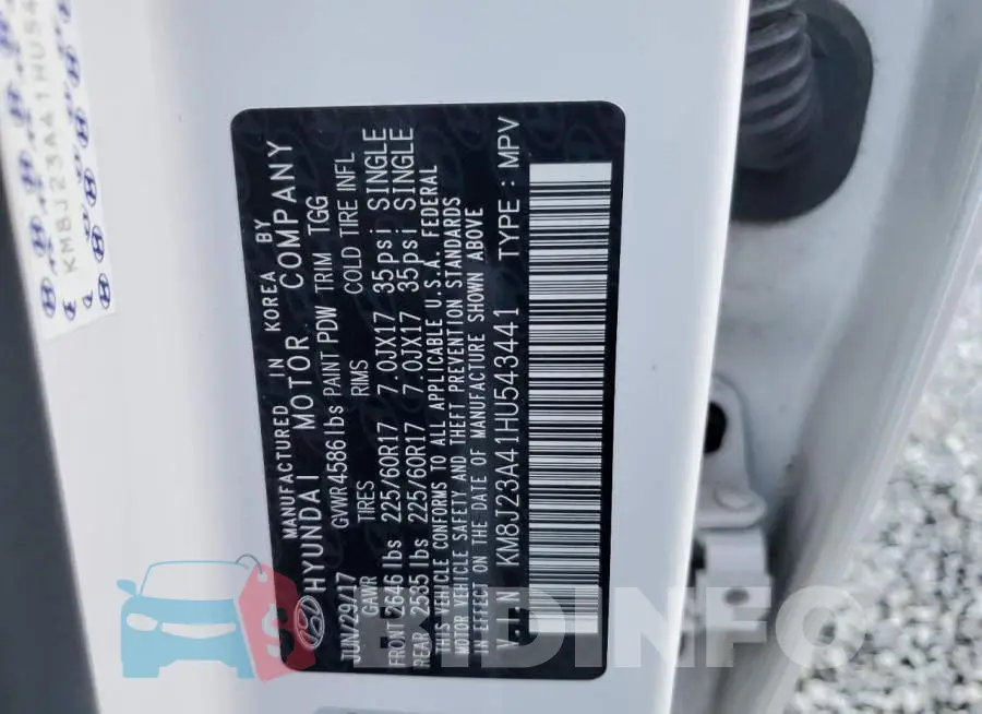 KM8J23A41HU543441 Photo# 13