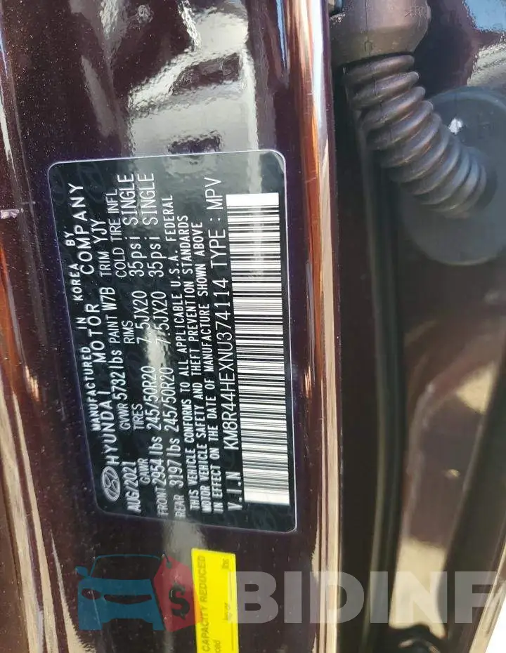 KM8R44HEXNU374114 Photo# 14