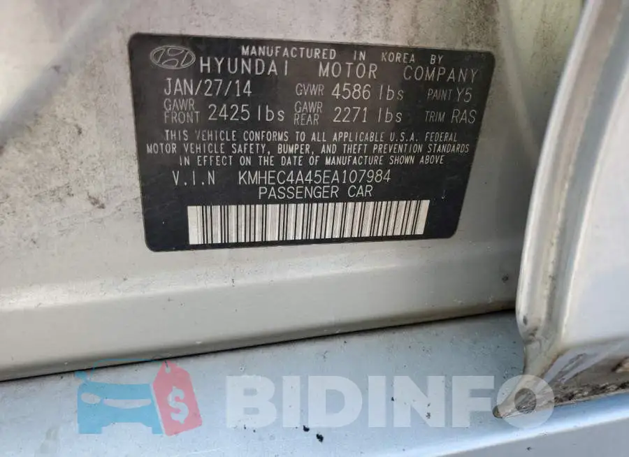KMHEC4A45EA107984 Photo# 13