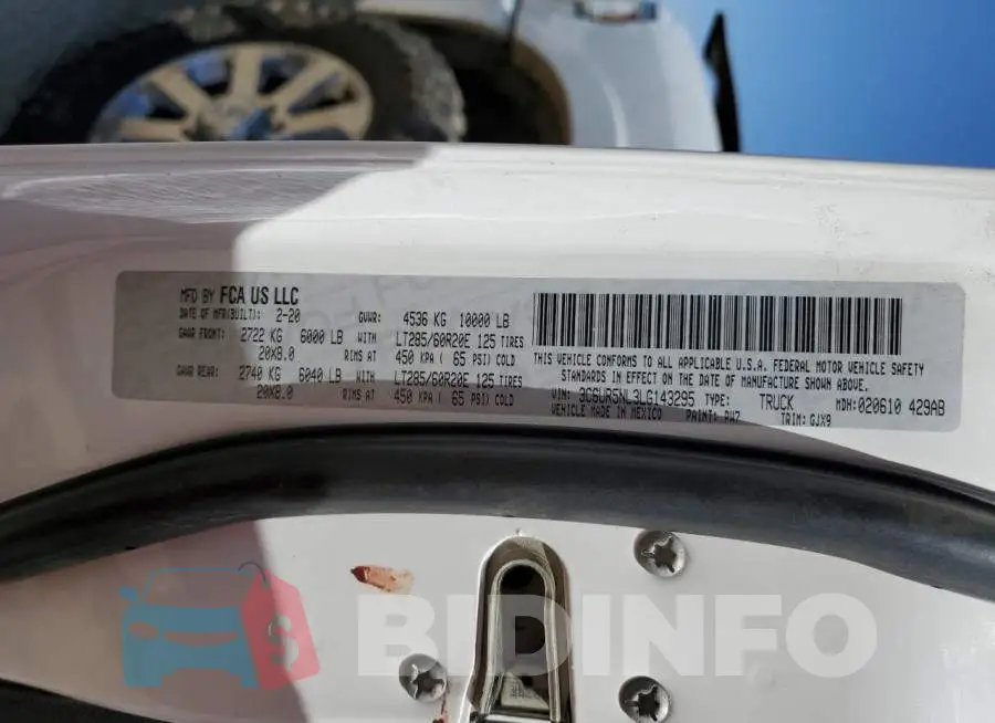 3C6UR5NL3LG143295 Photo# 12