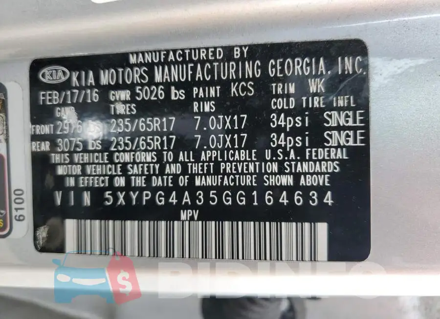 5XYPG4A35GG164634 Photo# 13
