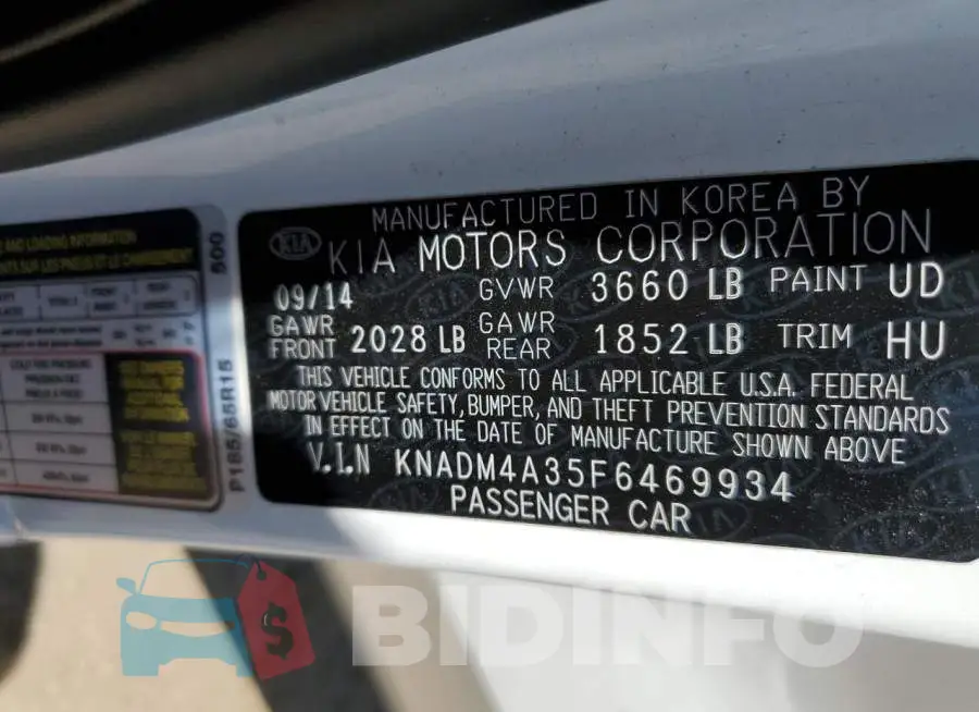 KNADM4A35F6469934 Photo# 12