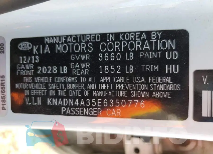 KNADN4A35E6350776 Photo# 13