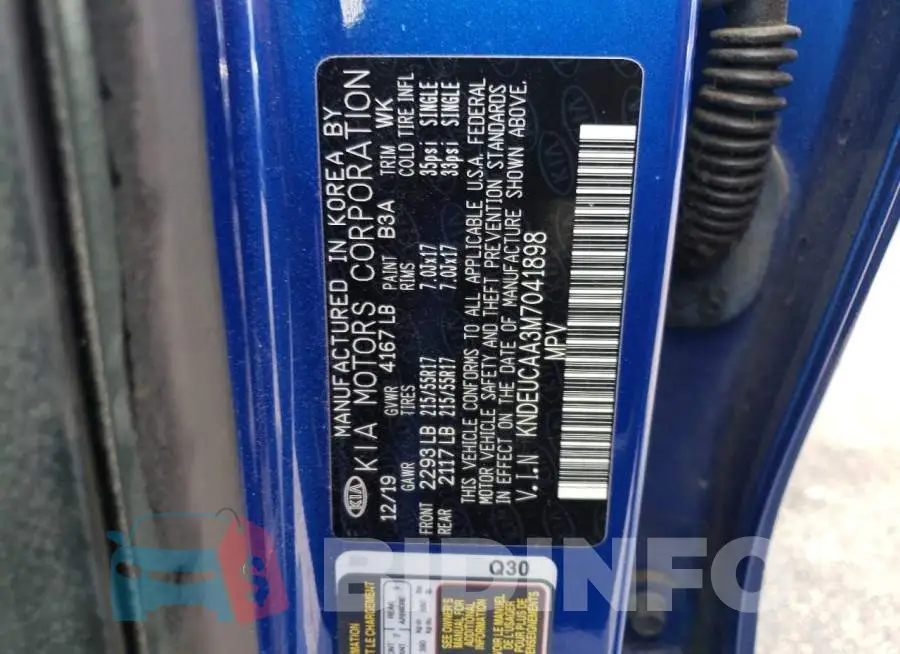 KNDEUCAA3M7041898 Photo# 13