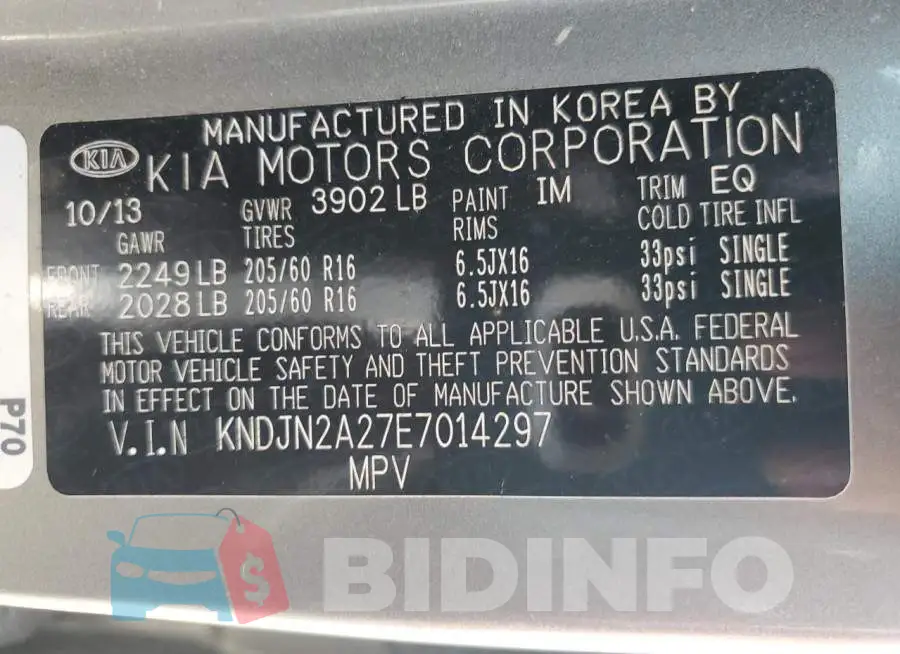 KNDJN2A27E7014297 Photo# 12