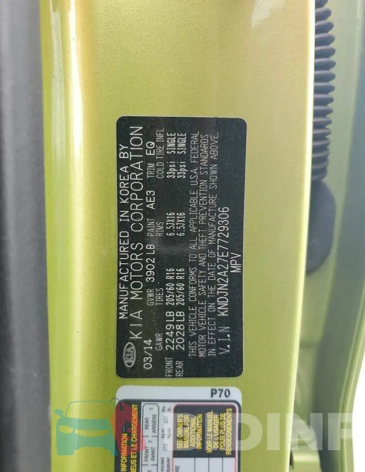 KNDJN2A27E7729306 Photo# 12