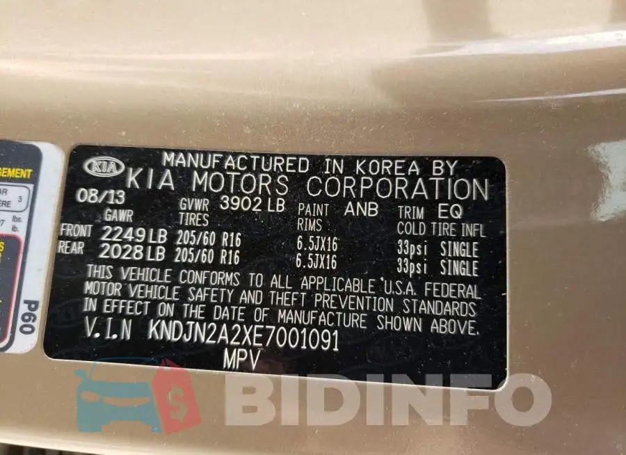 KNDJN2A2XE7001091 Photo# 12