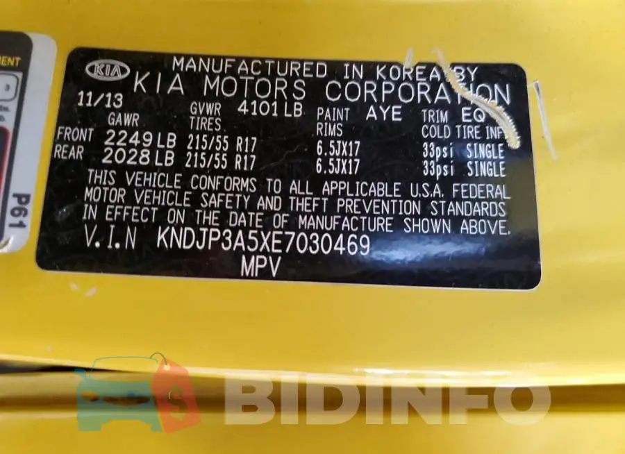 KNDJP3A5XE7030469 Photo# 12