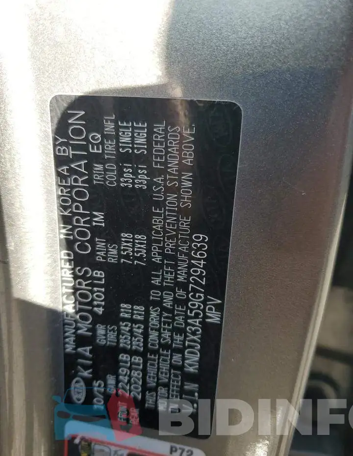 KNDJX3A59G7294639 Photo# 13