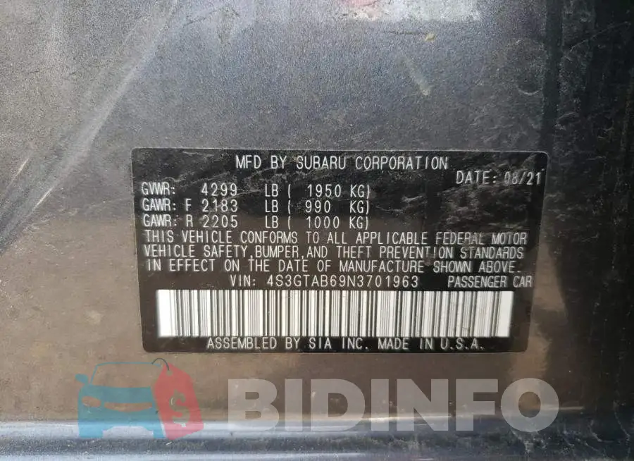 4S3GTAB69N3701963 Photo# 12