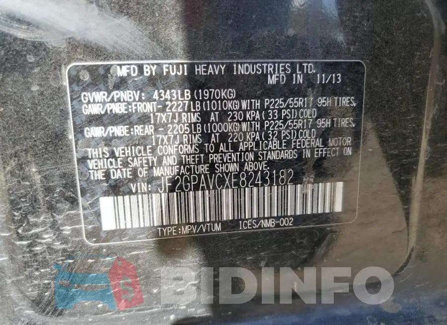 JF2GPAVCXE8243182 Photo# 12