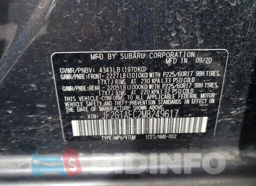 JF2GTAEC2M8249617 Photo# 12