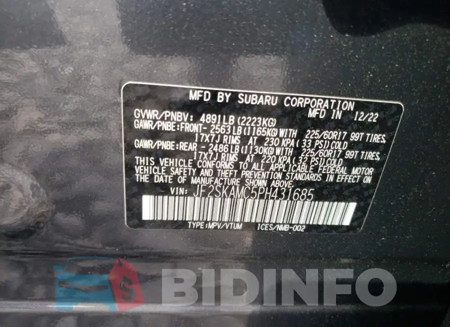 JF2SKAMC5PH431685 Photo# 13
