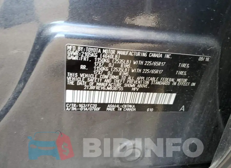 2T3RFREV6JW838755 Photo# 13