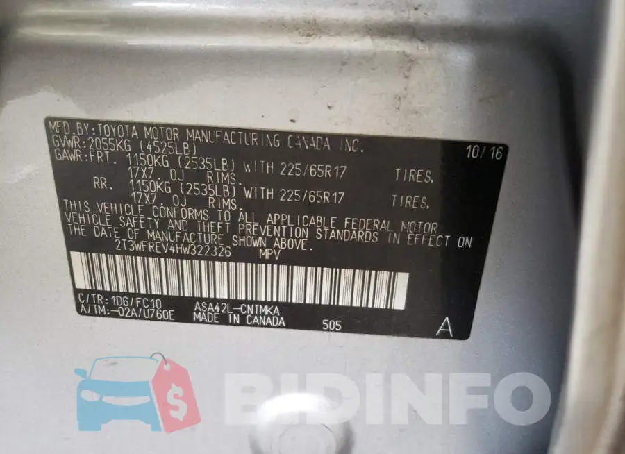 2T3WFREV4HW322326 Photo# 13