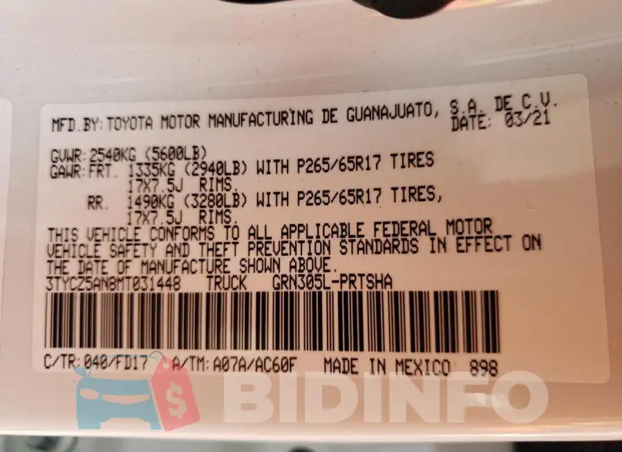 3TYCZ5AN8MT031448 Photo# 12