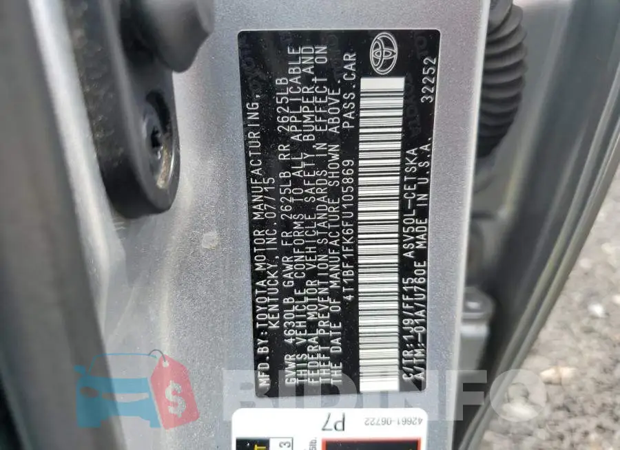 4T1BF1FK6FU105869 Photo# 12