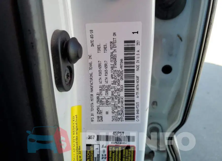 5TFCZ5AN3JX140143 Photo# 12
