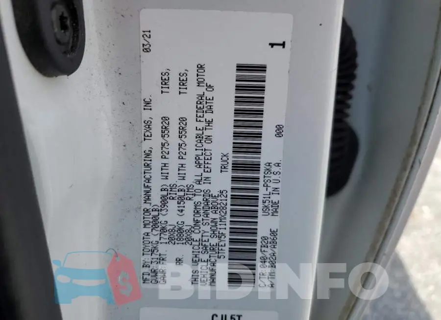 5TFEY5F11MX282125 Photo# 13