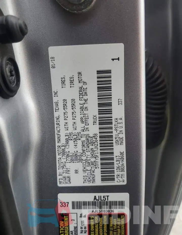 5TFFY5F17JX236458 Photo# 12