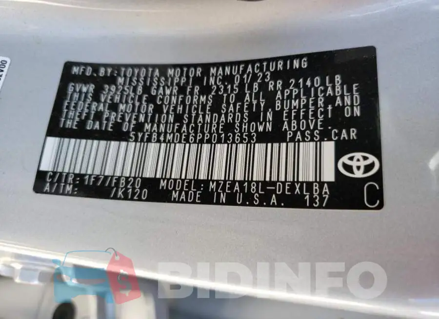 5YFB4MDE6PP013653 Photo# 12