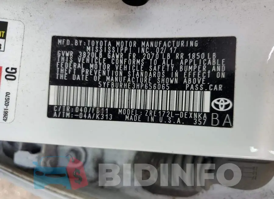 5YFBURHE3HP656065 Photo# 12
