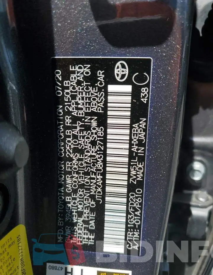 JTDKAMFU8M3127185 Photo# 12