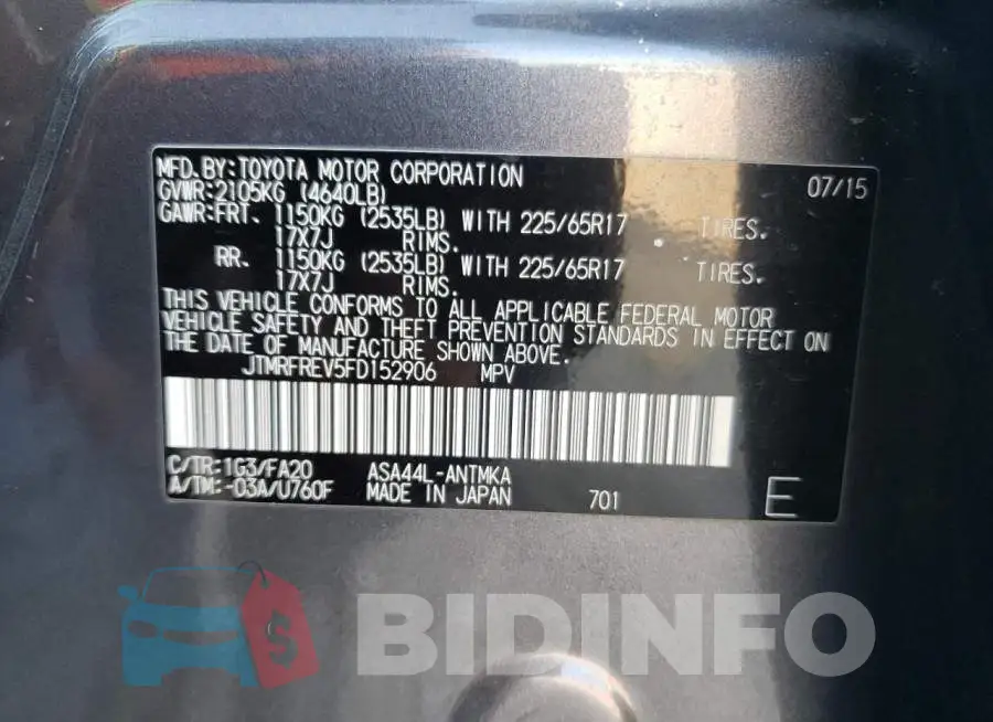 JTMRFREV5FD152906 Photo# 13