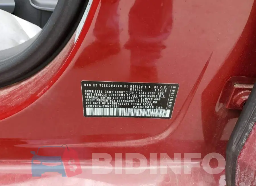 3VW2B7AJ2HM279511 Photo# 12