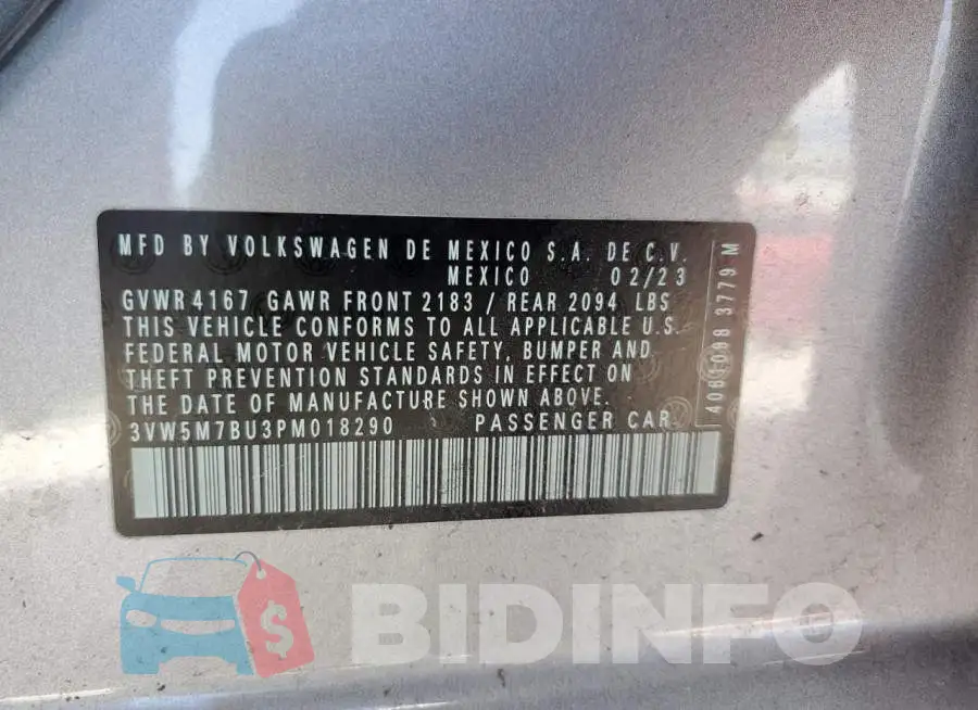 3VW5M7BU3PM018290 Photo# 12