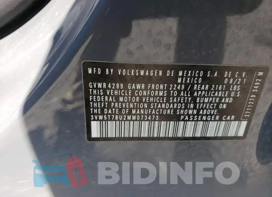 3VW5T7BU2MM073473 Photo# 12