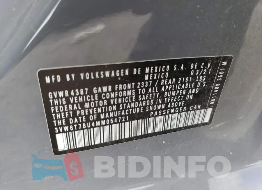 3VW6T7BU4MM054721 Photo# 12