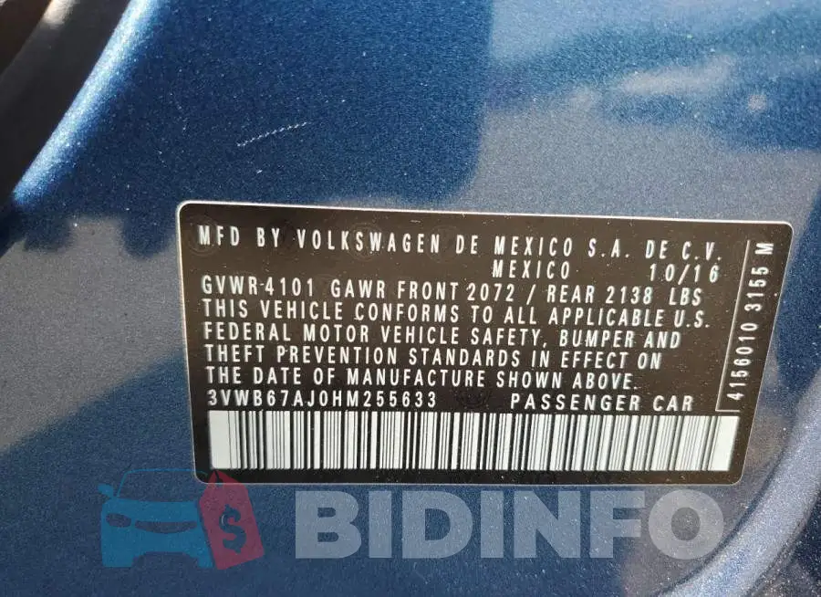 3VWB67AJ0HM255633 Photo# 12