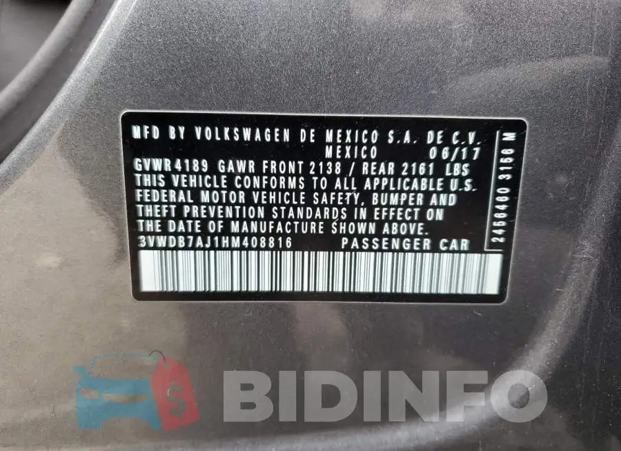 3VWDB7AJ1HM408816 Photo# 10