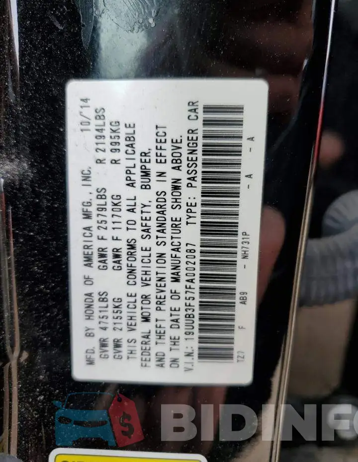 19UUB3F57FA002087 Photo# 12
