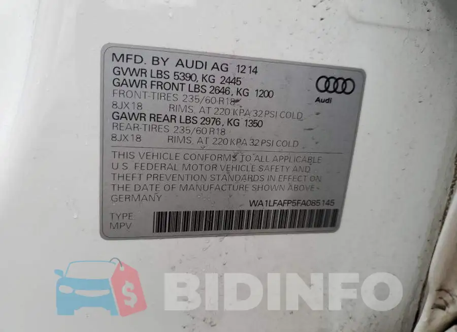 WA1LFAFP5FA085145 Photo# 12