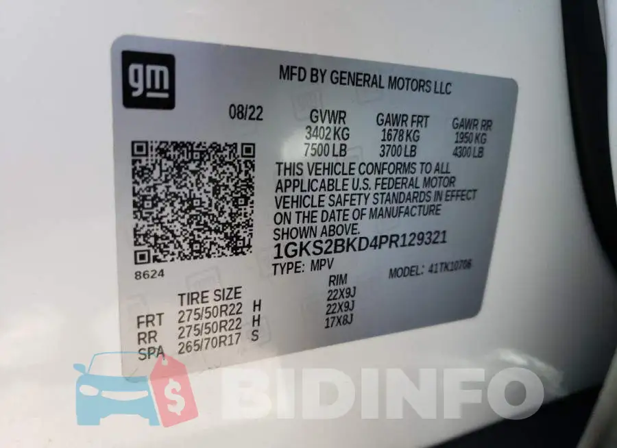 1GKS2BKD4PR129321 Photo# 13