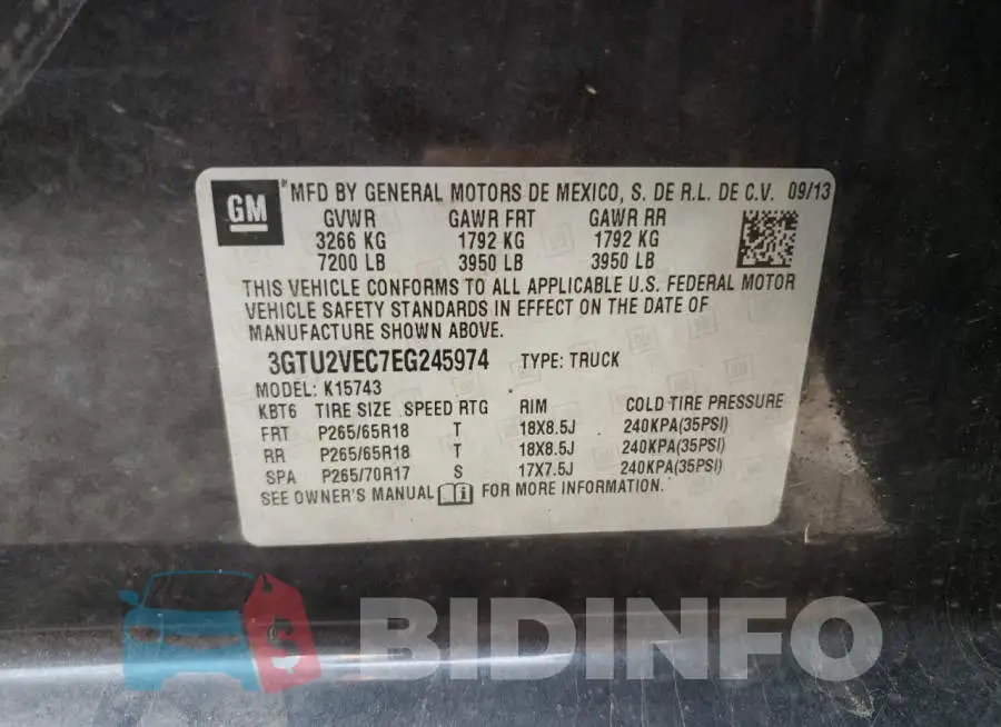 3GTU2VEC7EG245974 Photo# 12