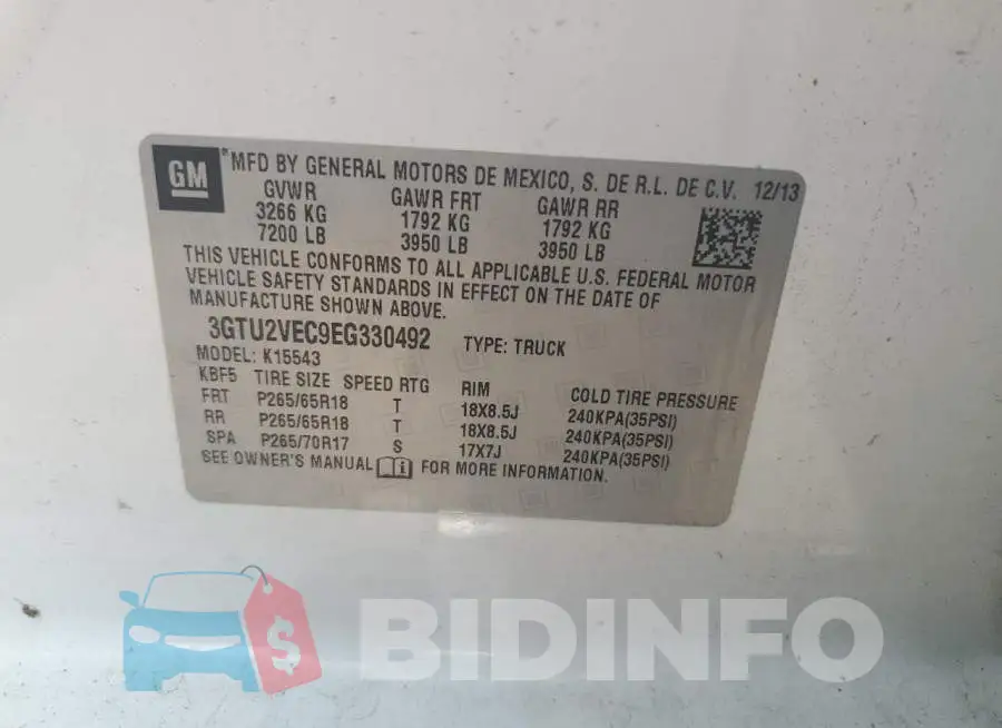 3GTU2VEC9EG330492 Photo# 12