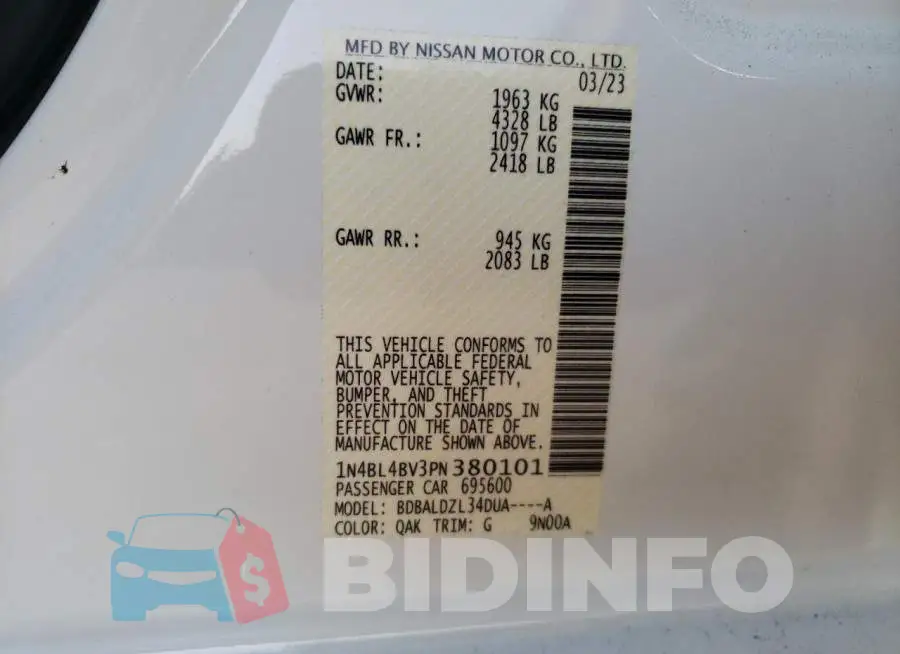 1N4BL4BV3PN380101 Photo# 12
