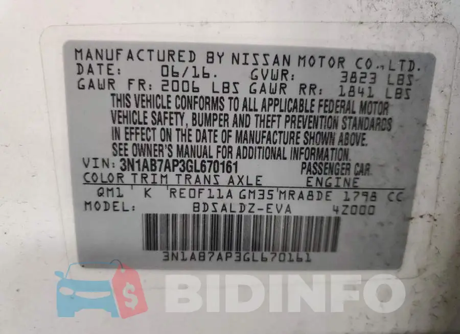 3N1AB7AP3GL670161 Photo# 12